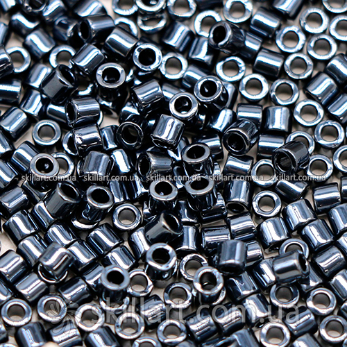 Бисер DBL-1 Miyuki Delica Beads 8/0 (жемчужный, гематитовый)